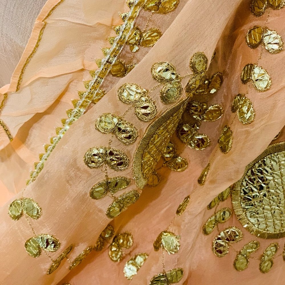 Embroidered shirt,dupatta and lehanga